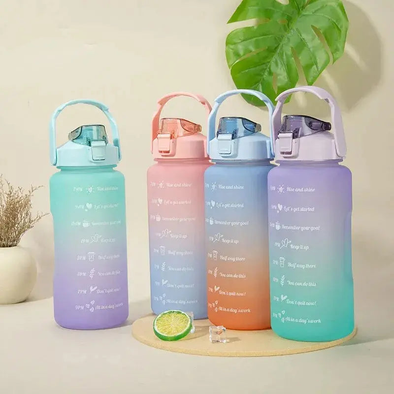 Botella deportiva motivacional de 2 L