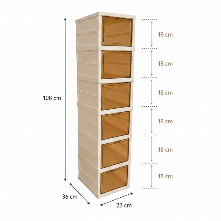 Zapatera con 6 estantes plegable con puertas