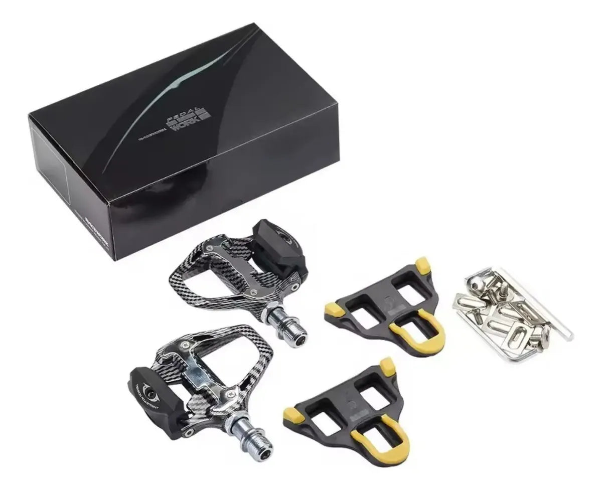 Pedales Racework SPD autoblocantes de fibra de carbono