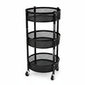 Carrito organizador con 3 estantes plegable con rueda