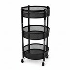 Carrito organizador con 3 estantes plegable con rueda