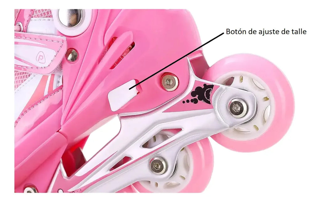 Patines en línea ajustable ruedas con luces
