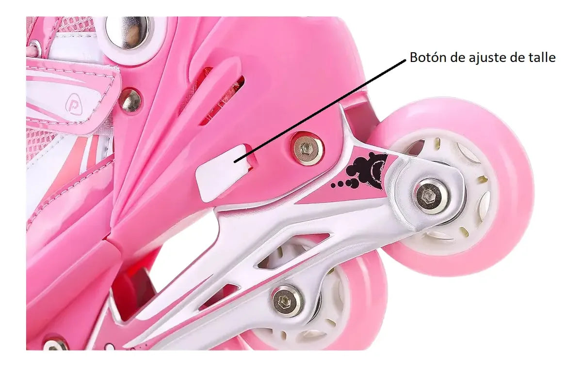 Patines en línea ajustable ruedas con luces