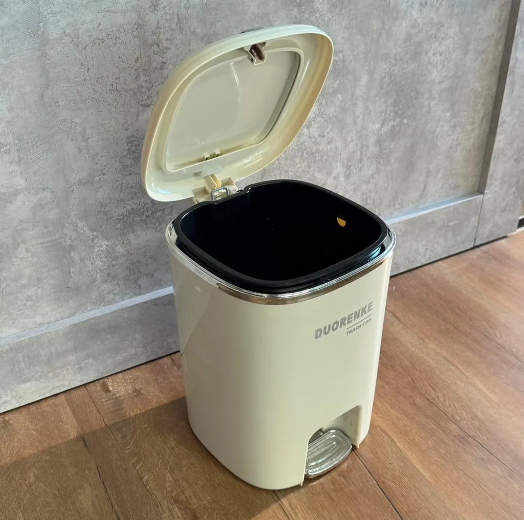 Cesto de basura rectangular con doble apertura mediana