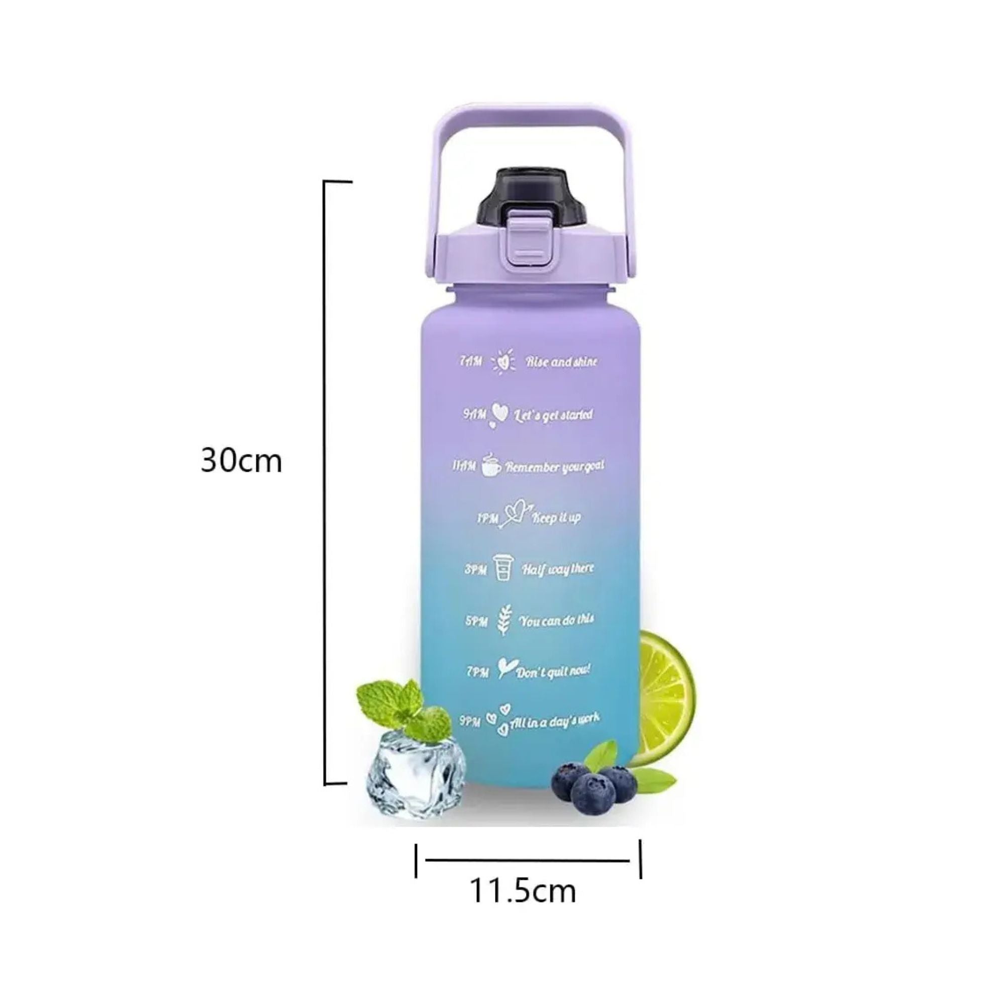 Botella deportiva motivacional de 2 L