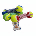 Juguete de cuerda con 2 pelotas para mascotas