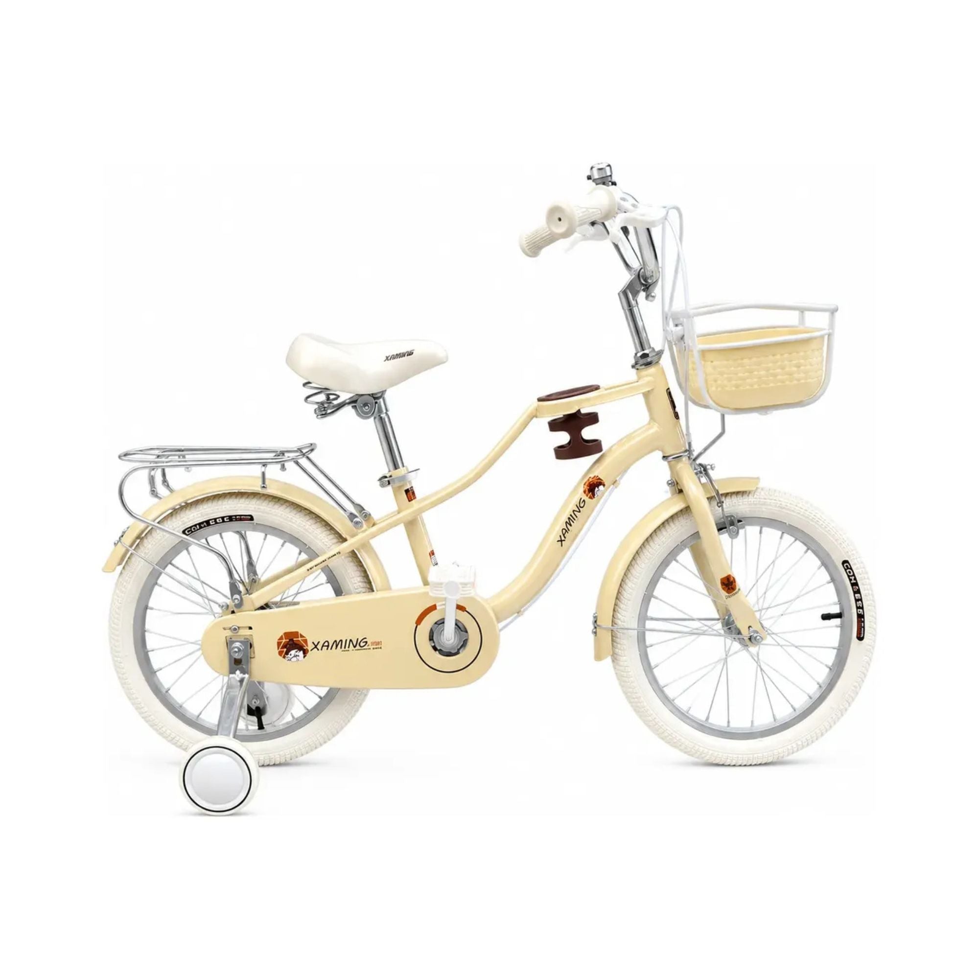 Bicicleta rodado 16 estilo Vintage con rueditas canasto y casco de regalo