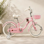Bicicleta rodado 16 estilo Vintage con rueditas canasto, casco y vaso de regalo
