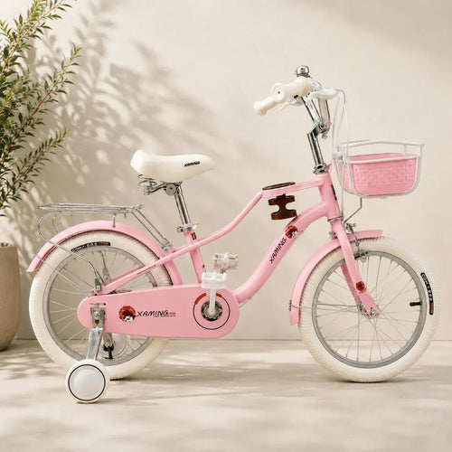 Bicicleta rodado 16 estilo Vintage con rueditas canasto, casco y vaso de regalo