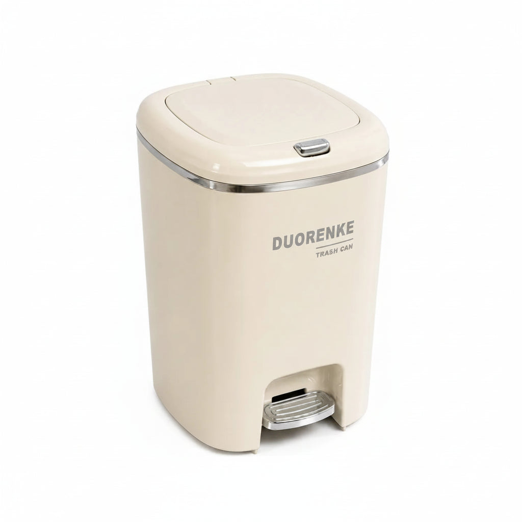 Cesto de basura rectangular con doble apertura mediana