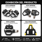 Pedales Racework SPD autoblocantes de fibra de carbono
