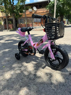 Bicicleta rodado 12 con rueditas canasto y caramañola