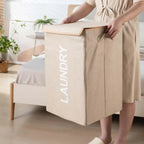 Cesto plegable para ropa con tapa