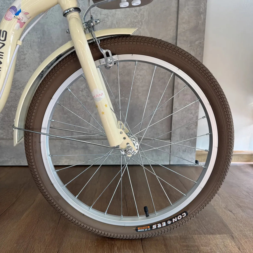 Bicicleta rodado 20 estilo Vintage con rueditas y canasto