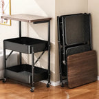 Carrito organizador metálico con mesa plegable