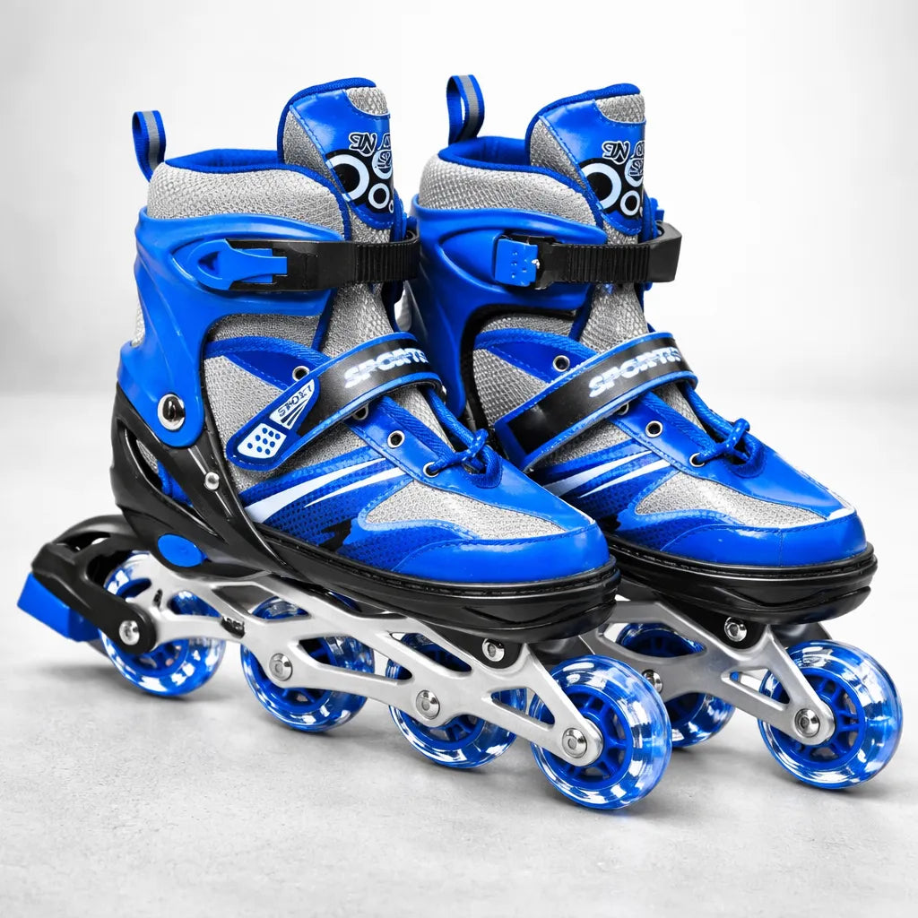 Patines en línea ajustable ruedas con luces