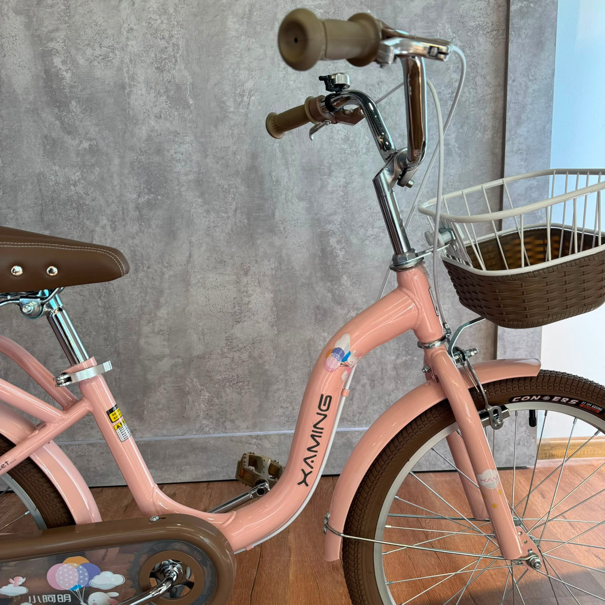 Bicicleta rodado 20 estilo Vintage con rueditas y canasto